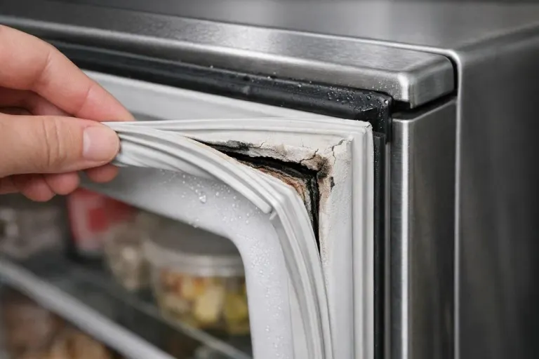 Damaged refrigerator door gasket